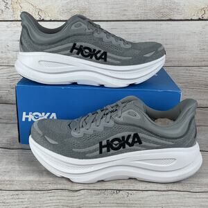 Hoka One Bondi 9 Mens Sz 12D Running Shoes Galactic Grey/Stellar Grey